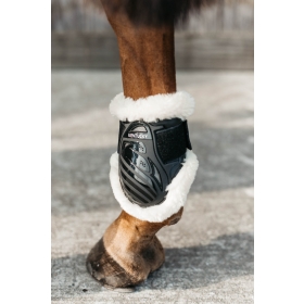Vegan Sheepskin young horse fetlock boots black 