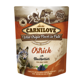 Carni Love pouch Pate Ostrich / Blackberrie 300g