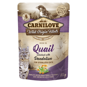 Carni Love Cat Pouch Quail Dandelion steril. 85g 