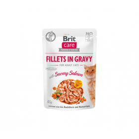 Brit Care Fillets in Gravy Salmon pouch 85g