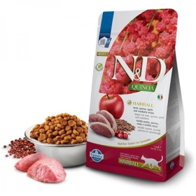 Farmina N&D Quinoa Hairball kuivtoit kassile pardiliha ja õunaga 300g