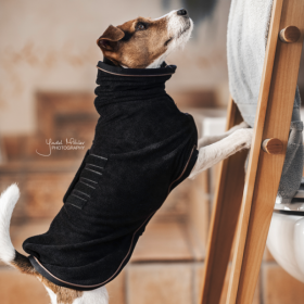 Dog coat towel black