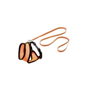 FL cat harmness set Orange/Black 110cm