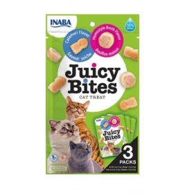 Inaba Churu Juicy Bites Koduse puljongi ja Kalmaari maitsega maiustus kassile 11,3gx3