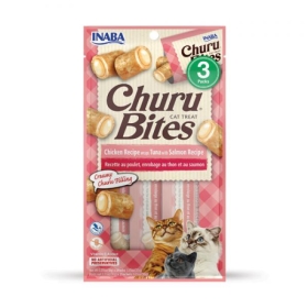 Churu Cat Bites Chicken Recipe wraps Tuna with Salmon Recipe 10gx3